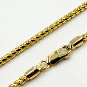 14k Solid Yellow Gold Wheat Chain